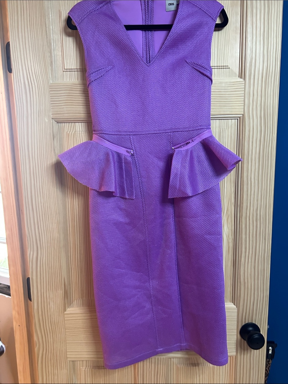 ASOS Lavender Purple Peplum Midi Dress